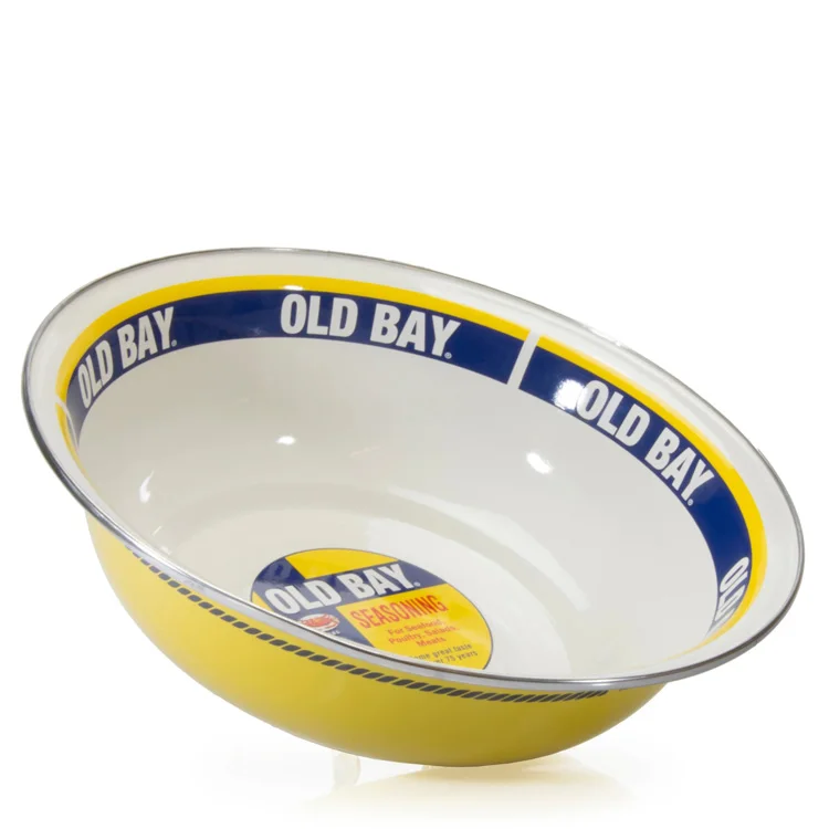 

2020ebay hot sellers High quality enamel plate bowl 20cm iron metal dish 24cm enamelware with custom logo color, Red, yellow, white
