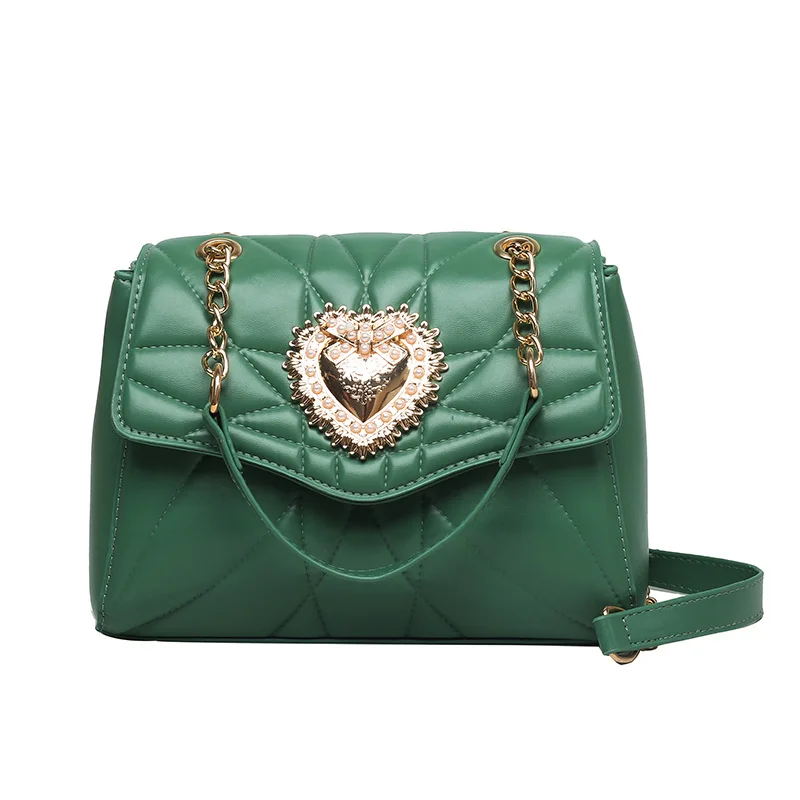 

Latest fashion vegan embroidery thread women bag luxury lock ladies shoulder crossbody bags PU leather purse and handbag, 9 colors