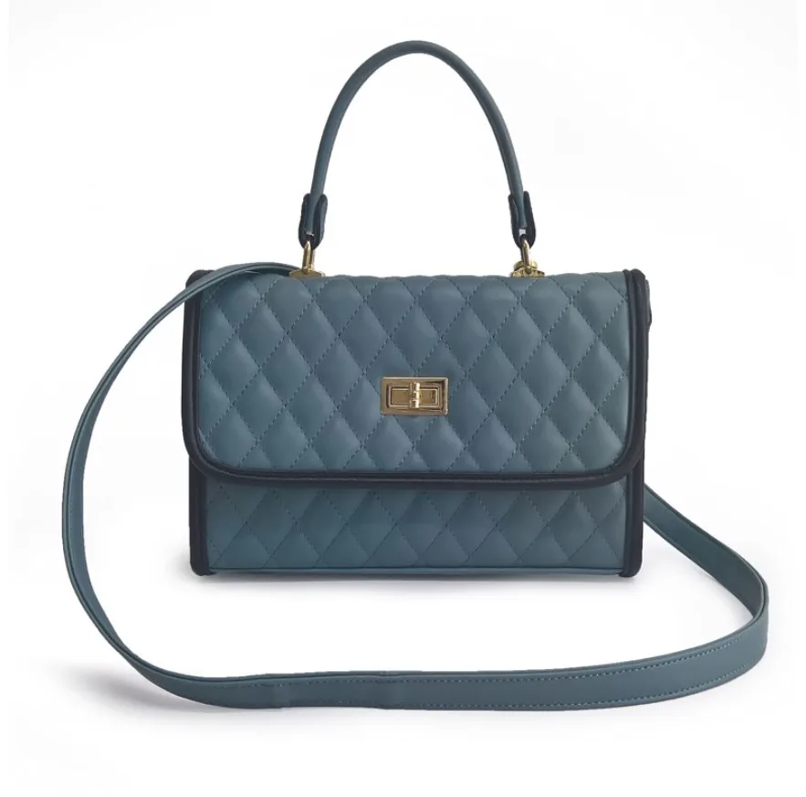 

Quilted diamond pattern rectangle crossbody bag