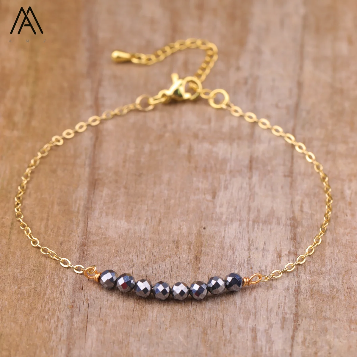 

Fashion Faceted Stone Bead Bracelet for Women healing Crystal Amethyst Lapis Hand Chain Gold Bracelets Wholesale