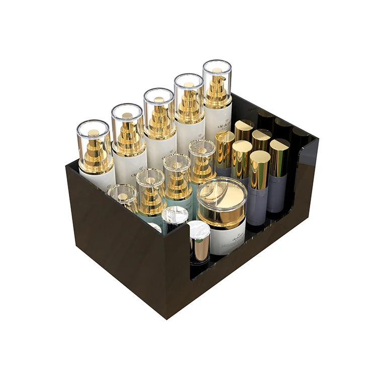 

Acrylic Makeup Brush Lipstick Lip Color Glaze Frame Cosmetics Storage Box, Black