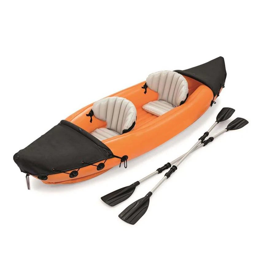 

Fashion Inflatable Portable Kayak Boat Dugout Canoe 3.21 m Long With Paddles Water Amusement Equipment, Blue