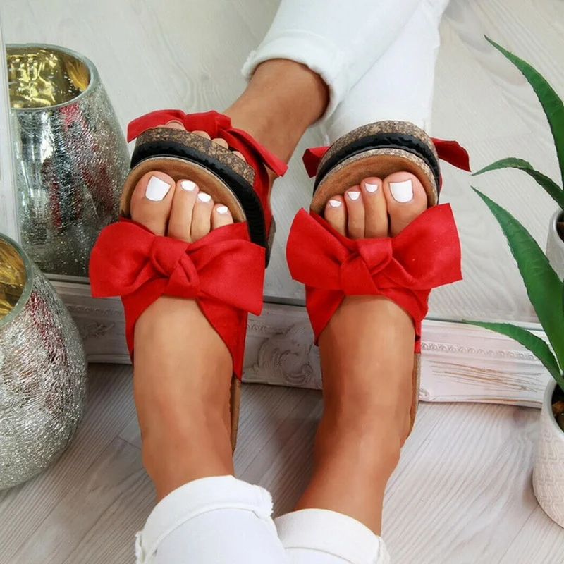 

GW 2021 The new style bowknot summer sandal slippers are ideal for indoor and outdoor slippers, Colorful