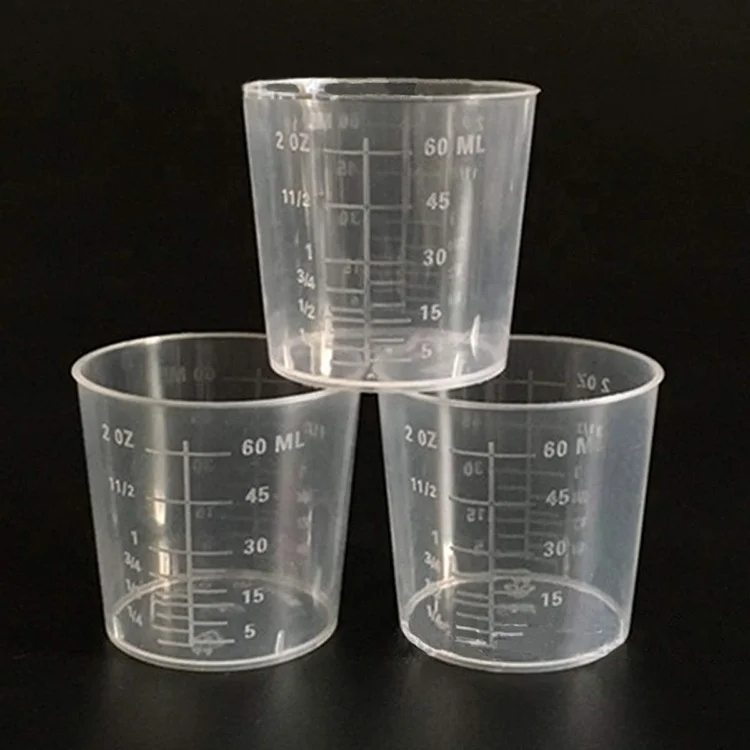 

Bpa free 2oz Plastic Medicine Cups Medical Measuring Cups 60ml, Clear