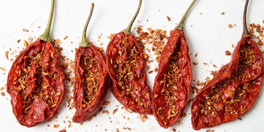 Chef using dried chili pods