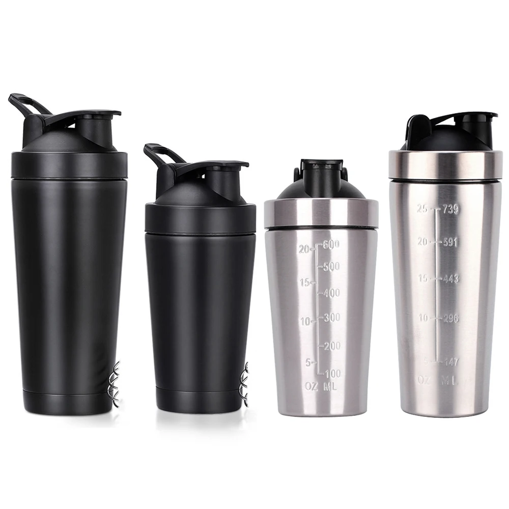 

Custom Logo Double Wall Stainless Steel Protein Shaker Bottle Metal Shaker Bottle 500ml 750ml