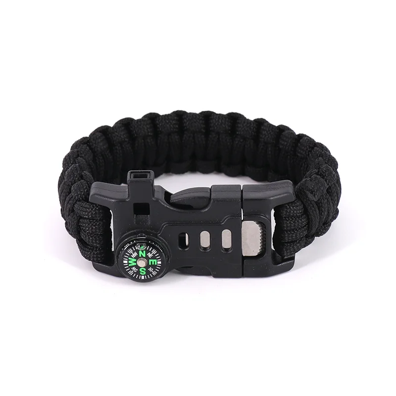 

Whistle Flint Compass Paracord Survival Bracelet, Customrized