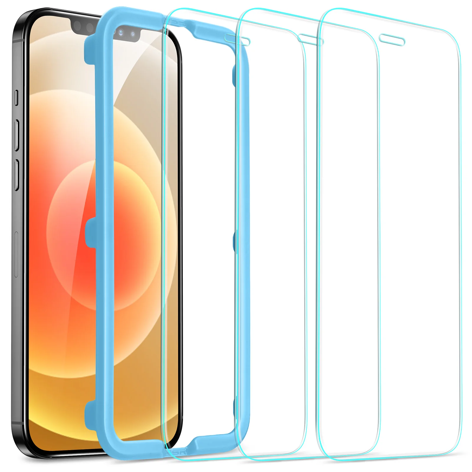 

ESR 3Packs Tempered Glass for iPhone 12 Screen Protectors with installation Frame