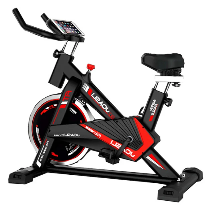 

2021 Professional Body Fit Seat Adjustable Gym Equipment Indoor Big Commercial Home Flywheel Spinning Bike, Black&red