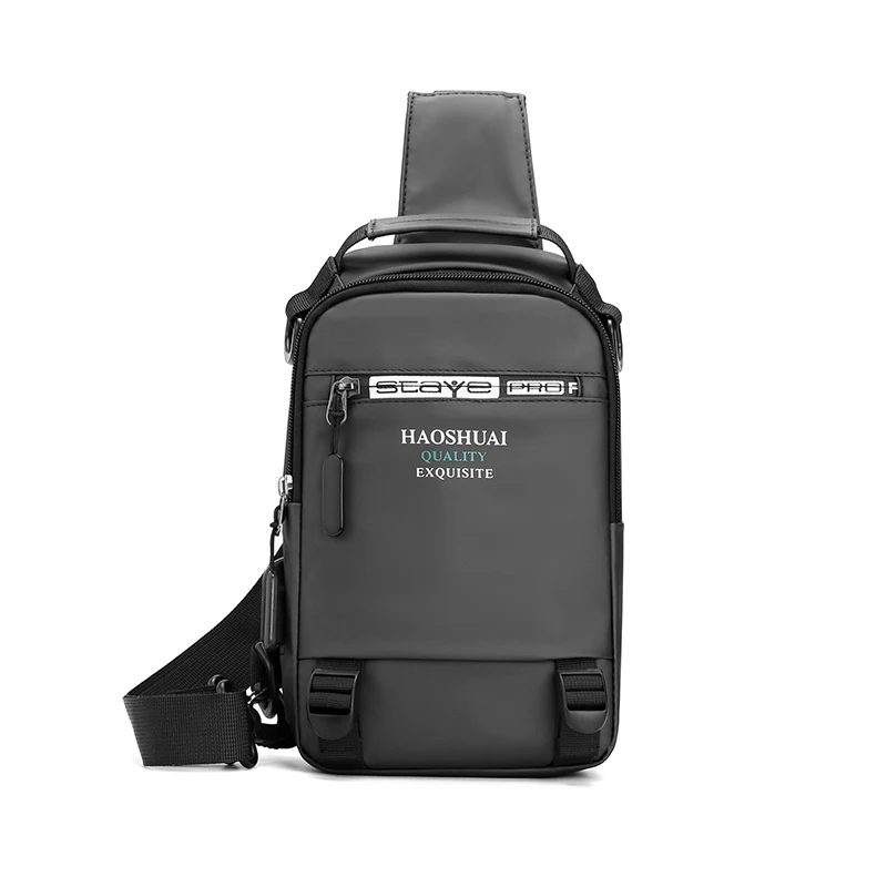 

High quality Nylon sling bag Multifunctions Outdoor Chest Bag Men fashion casual shoulder bag with USB charging port