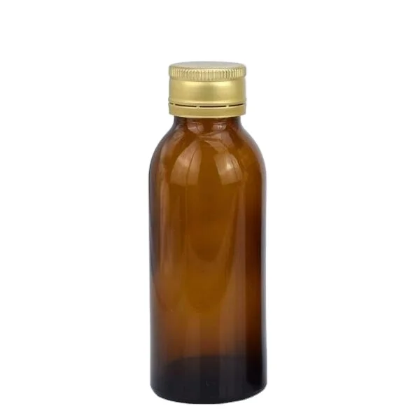 

Pharmaceutical packaging PP28 100ml amber syrup glass bottle 100ml amber oral liquid glass bottle