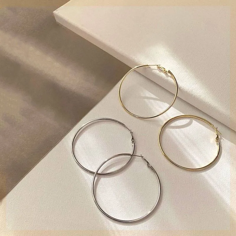 

European and American exaggerated Circle Earrings simple hoop earrings