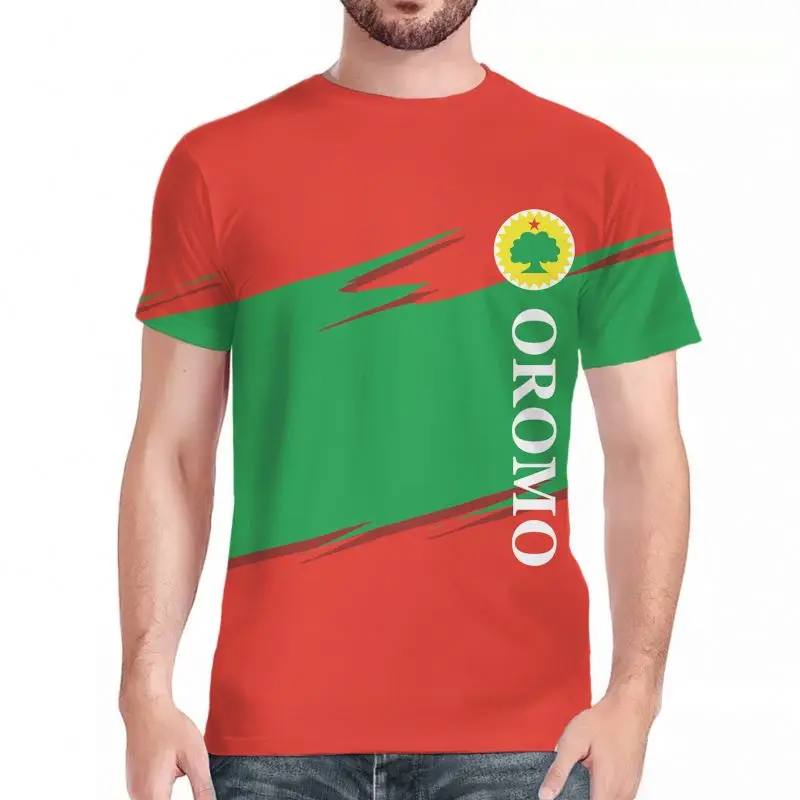 

Mens T Shirt Short Sleeve Fashionable Oromo Country Logo Print Plus Size Mens TShirt Solid Color Short Sleeve Men Casual T Shirt, Customized color