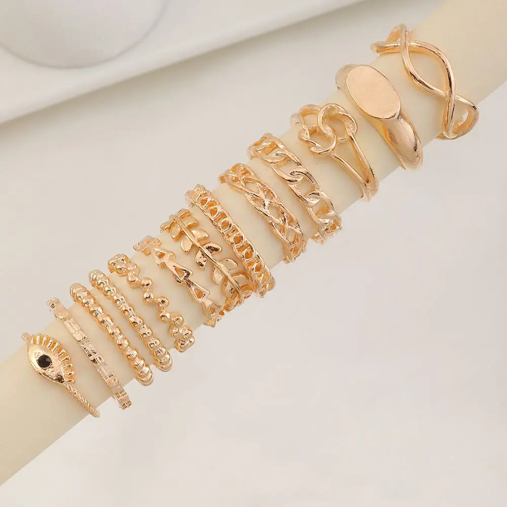

Wholesale Bohemian Geometry Dainty Gemstone Ring Eye Ring Gold Plated For Women