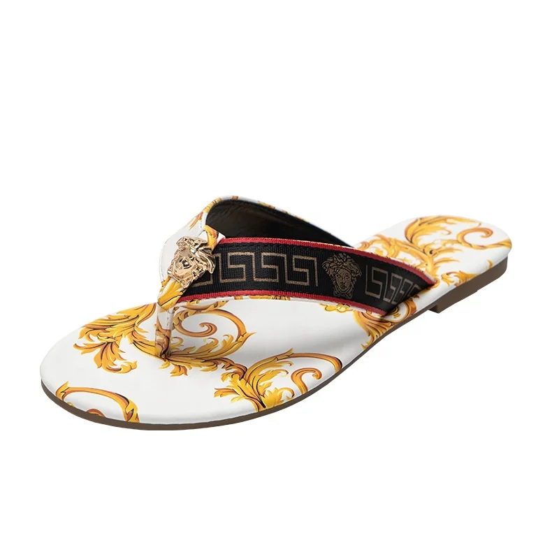 

Amazon hot selling  fashion personalized casual cool women printing women flip-flop slipper