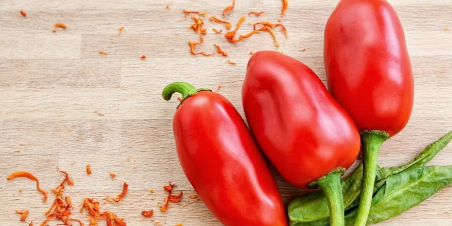 Chef wearing gloves while cutting peppers