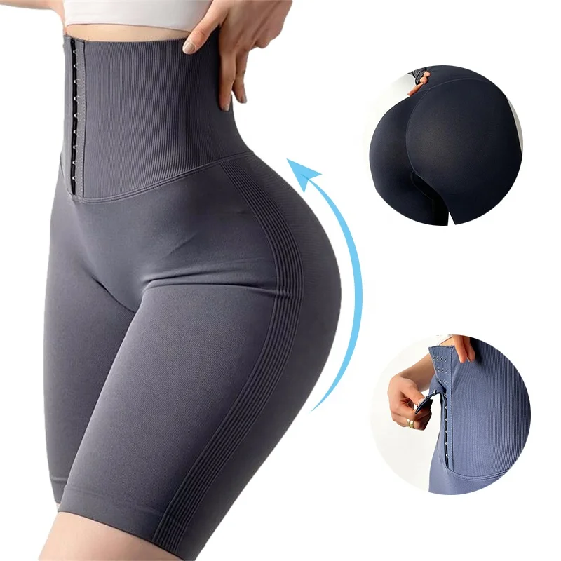 

Amazon Best High Waist Slimming Yoga Shorts For Women With Hooks High Quality Yoga Clothes Plus Size Seamless Yoga Shorts Pantys