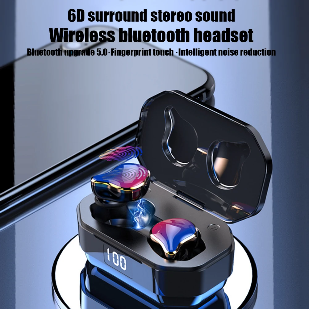 g01 heavy bass tws true wireless bluetooth earbuds stereo earphones