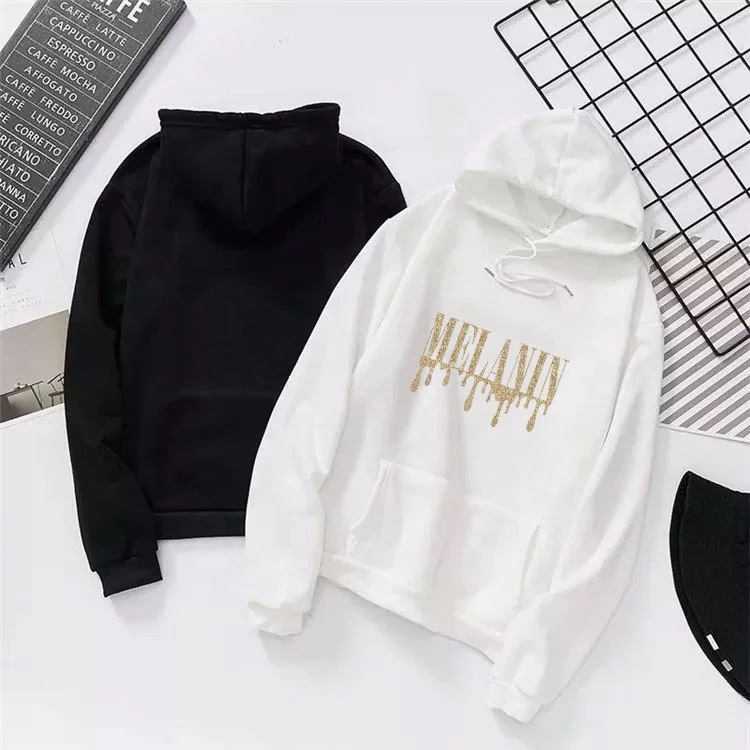 

Wholesale Hoodies For Women Long Sleeve Graphic Hoodie Melanin Printing Pullover Sweatshirts Oversized Hoodies, Black and white
