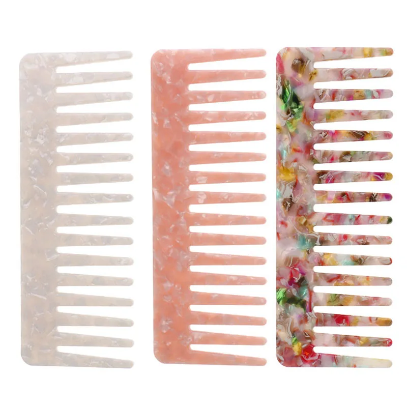 

cellulose acetate custom logo wide Tooth Comb Large Wide Pink Plastic Pro Salon Barber Hairdressing Combs Hair Care Tool 890054, Customized color