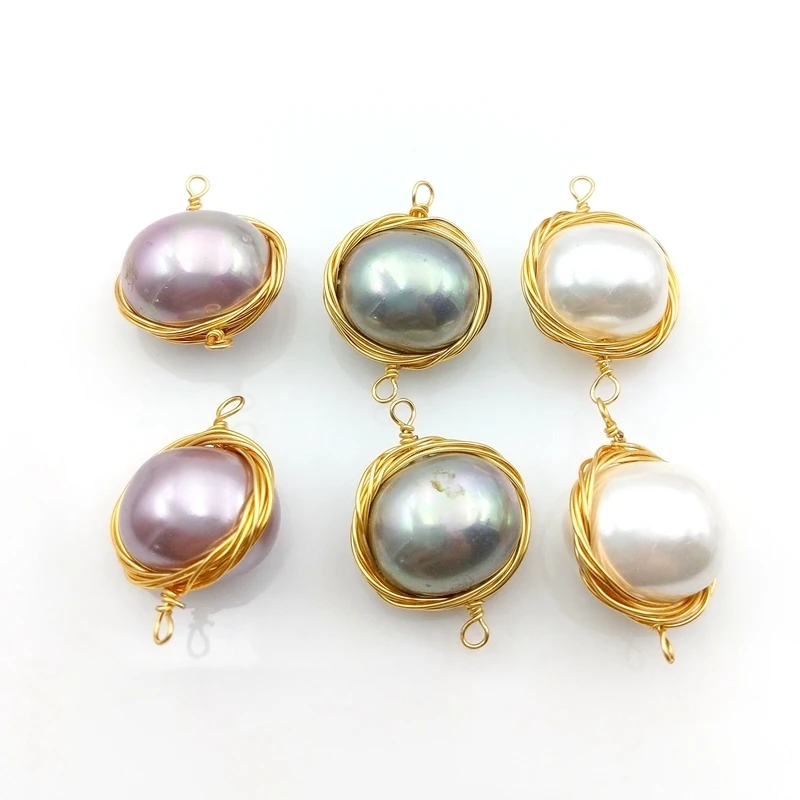 

Wholesale Round Natural Cultured Pearl Bead price freshwater Pearls handmade Charms wire Pendant Jewellery from China, Multi natural pendant