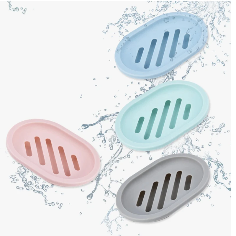 

1PC Soap Holder Bath Tray Bath Rack Soap Dish with Drain Dry for Stop Mushy Soap Storage Box Tray in the Bathroom, Picture