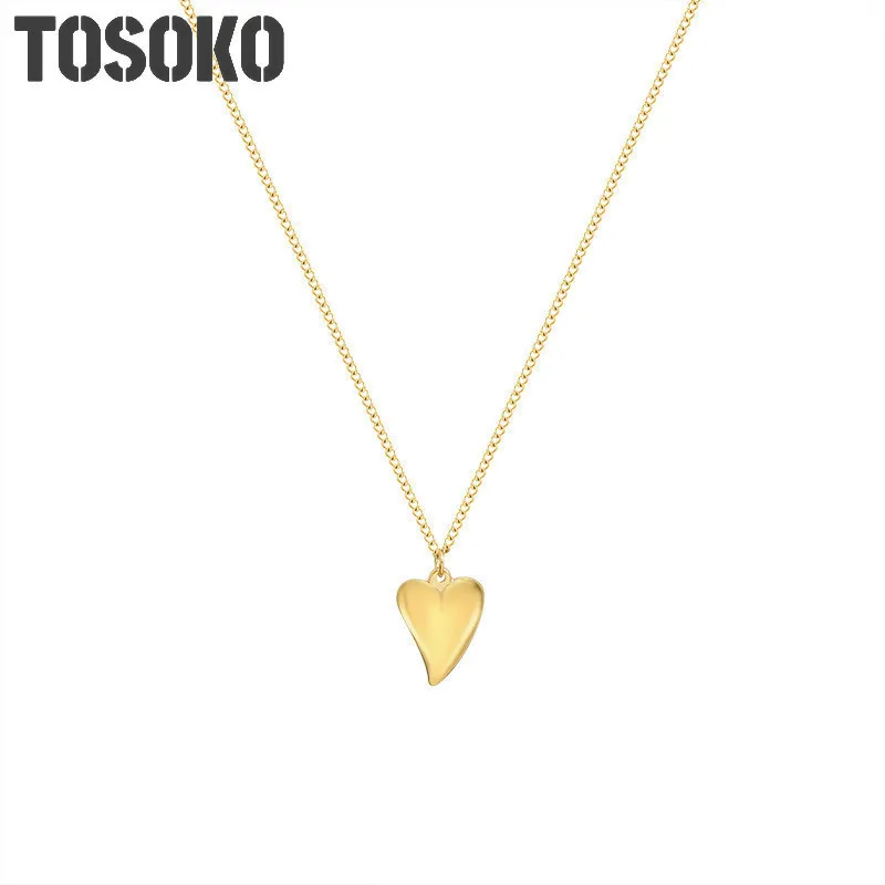 

Stainless Steel Jewelry Heart Shaped Necklace Simple Clavicle Chain For Women BSP785