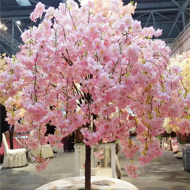 

SC003 Custom Indoor Little Fake Flower Tree White Pink Wedding Table Centerpiece Decor Artificial Rose Cherry Blossom Tree