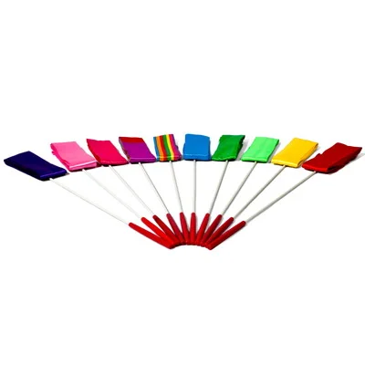 

High quality colorful 4m Gym Dance Ribbon Rhythmic Art Gymnastic ribbon with Streamer Baton Twirling Rod, 24 colors