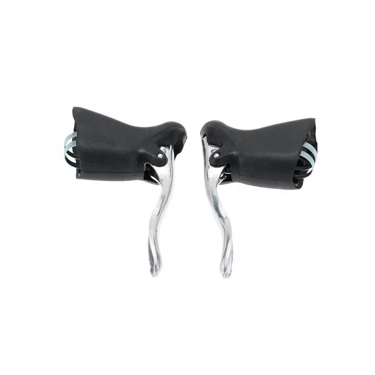 

Lightweight road bike aluminum alloy handle brake lever bicycle brake accessories, Black/black silver
