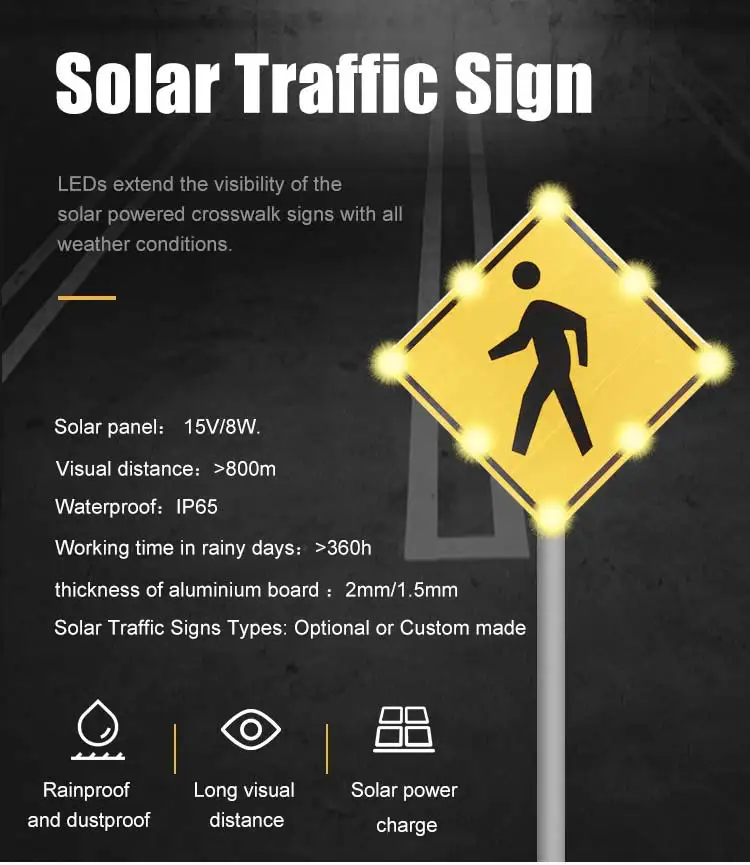 solar outdoor advertising no parking traffic safety security sign