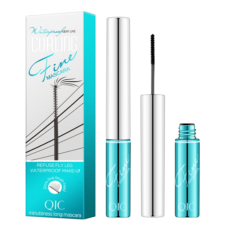 

QIC curling fine mascara waterproof long lasting mini down eyelash mascara skinny micro-cara 2.5mm thin brush Q819