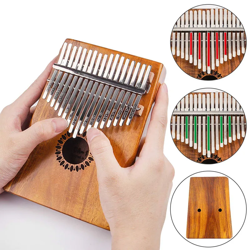 

Wholesale Wooden Thumb Piano Portable Musical Instrument Toy 17 Keys Kalimba, Brich wood