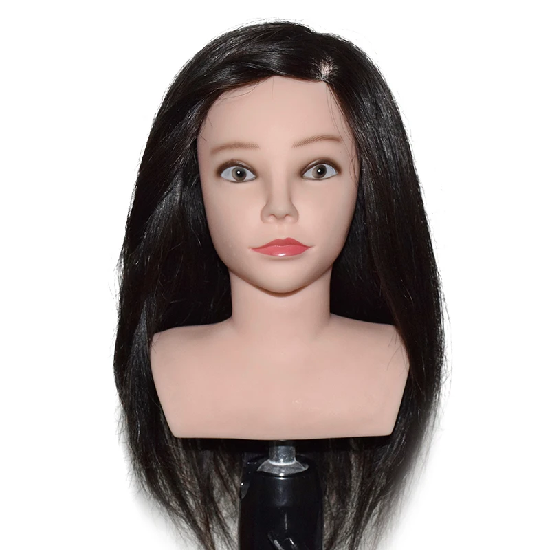 

mannequin head human hair For Salon School Training Head, Brown