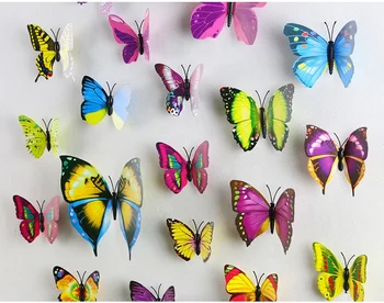 Diy Home Wall Decoration Sticker Metallic Feel 3d Butterfly Wall
