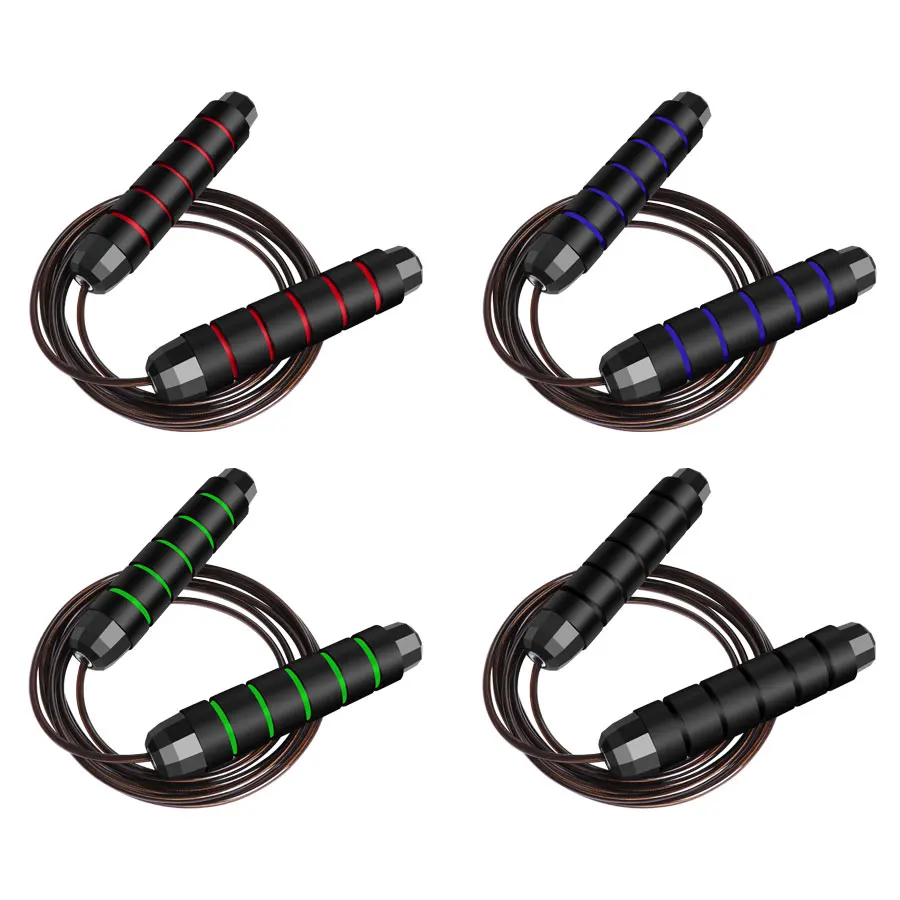 

Heavy weighted Fitness handles wire Jumping rope, Black, blue, red, green