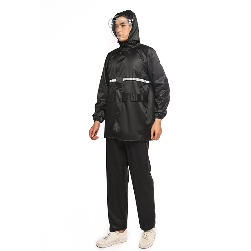 

Factory Direct Sales Modern Adult Jacket Outdoor Raincoat Rain Coat, Black