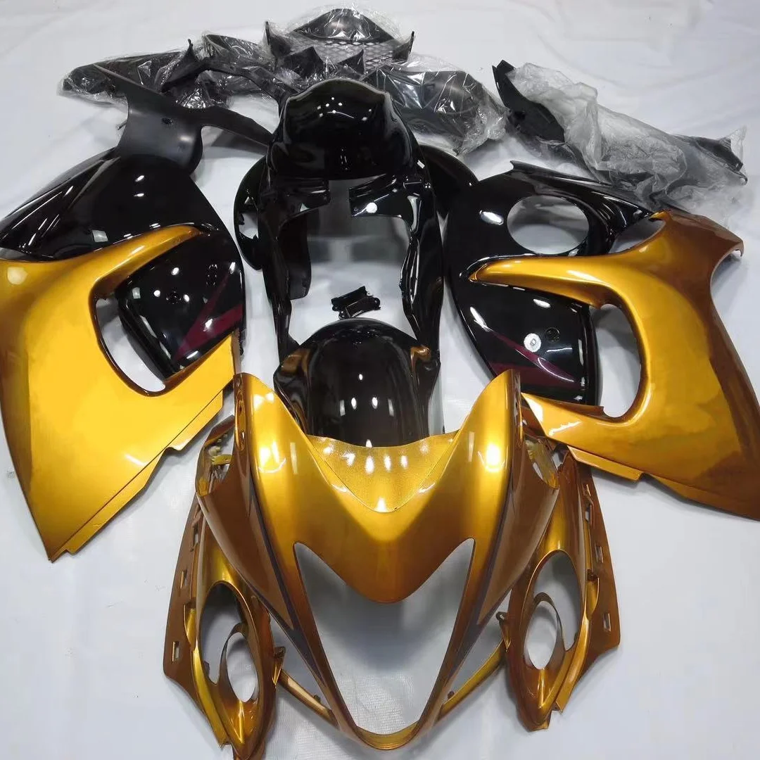 

2021 WHSC Fairings Kit For SUZUKI GSXR1300 2008-2014 Gold Black, Pictures shown