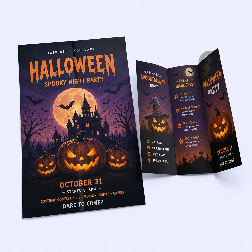 Folded Brochure and Poster Layout