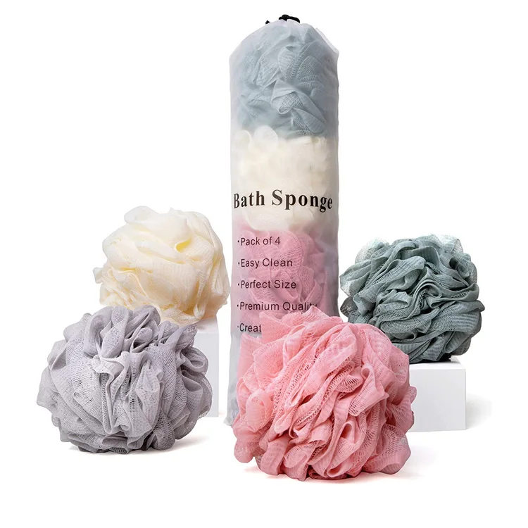 

Natural Bath Loofah Shower Sponge Large 30g~75g Mesh Pouf Balls Body Scrubber Exfoliator Scrubber Ball For Exfoliating
