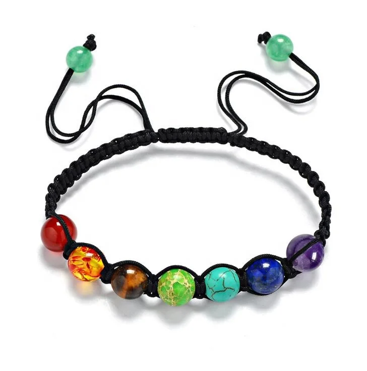 

Factory wholesale handmade Natural 7 Chakra Healing Balance Beads Bracelet