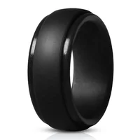 

Wholesale male silicone wedding ring rubber wedding bands with metallic black camo colors for men couples