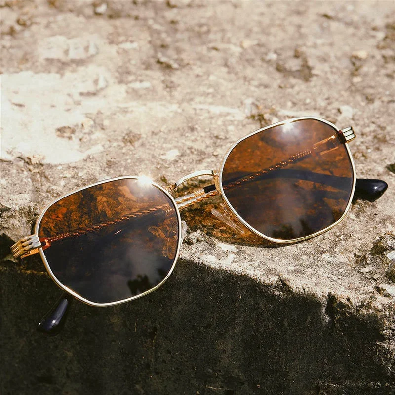 

2022 Lentes De Sol Women Polygon Sunglasses Fashion UV400 Metal Outdoor Men Sunglasses for Custom Logo