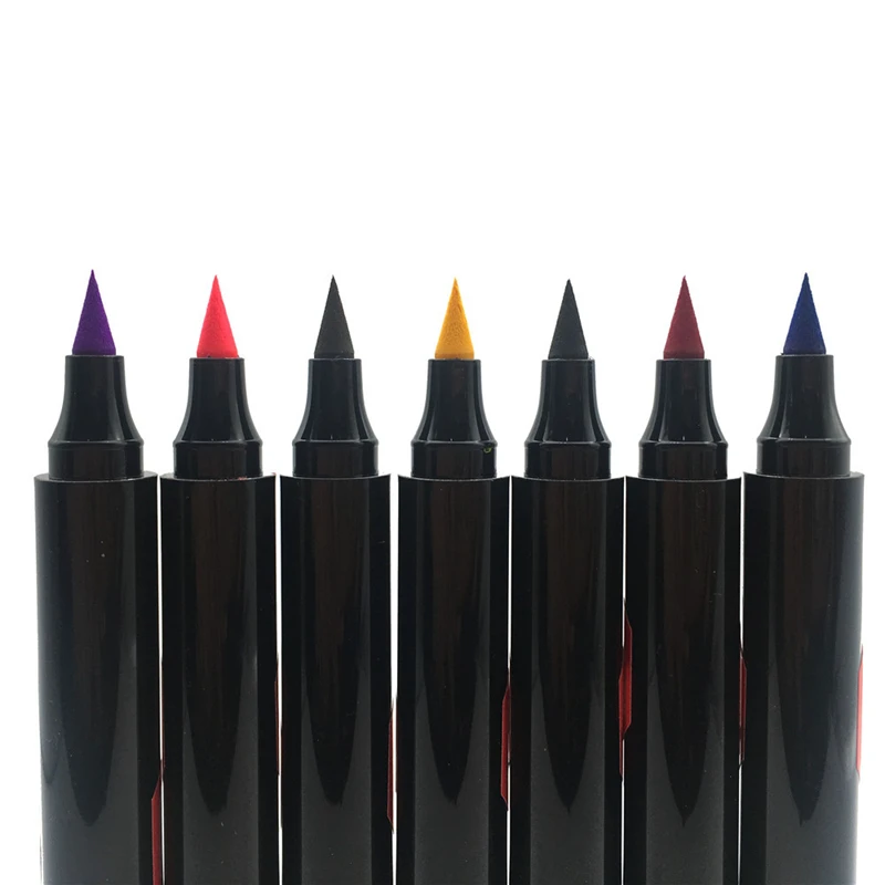 

waterproof color eyeliner pencil tube coloured eyeliner 2 in 1 private label colour eye liners stamp eyeliner 2021, Black