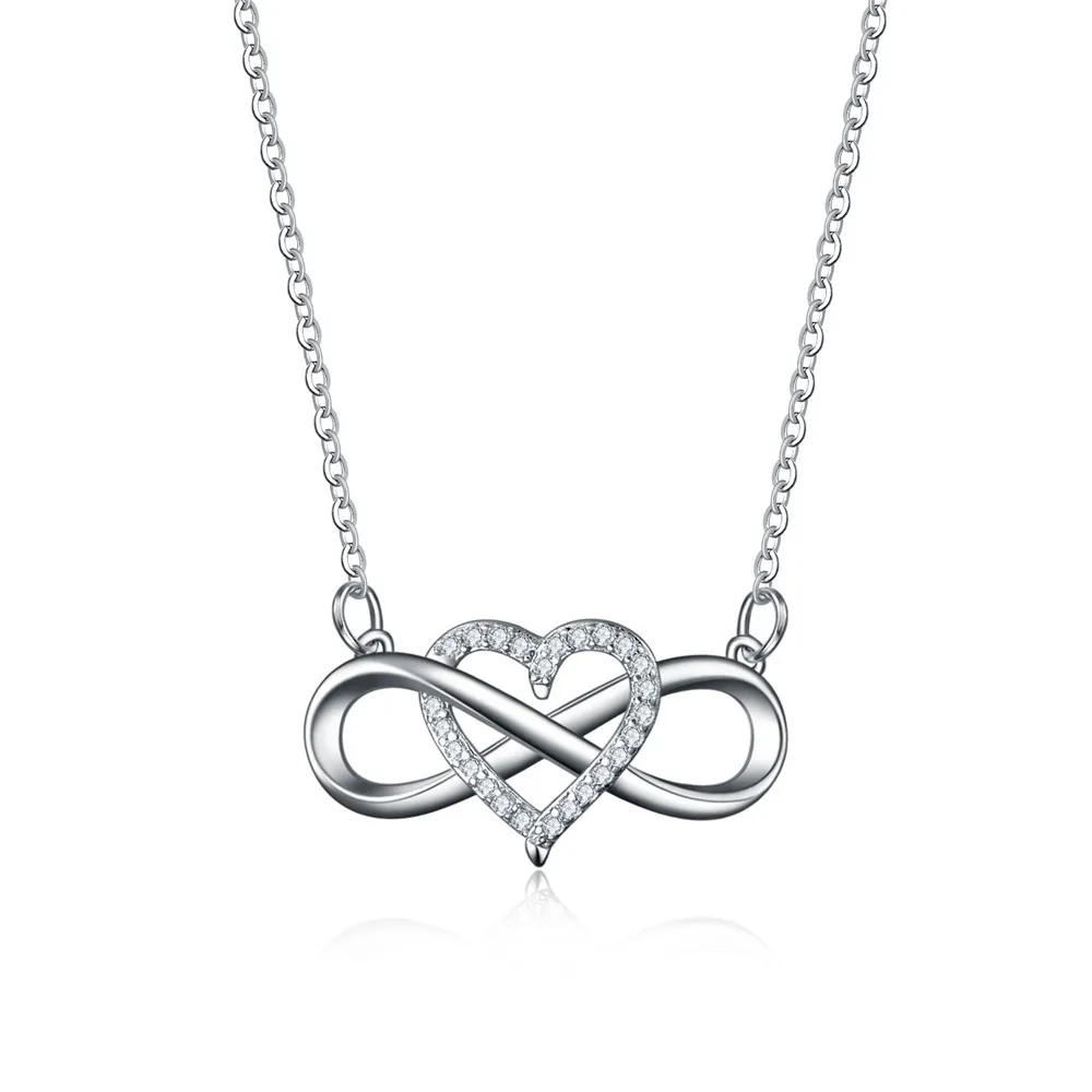 

Infinite love inlaid zircon creative tie love micro-inlaid series pendant necklace female jewelry cross-border exclusive supply