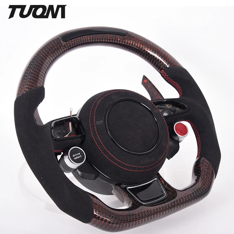 

Genuine Carbon Fiber for Au-di Mk2 Mk3 Tts Tt R8 Led Smart Alcantar-a Steering Wheel Suitable For Car Interior, Customized color