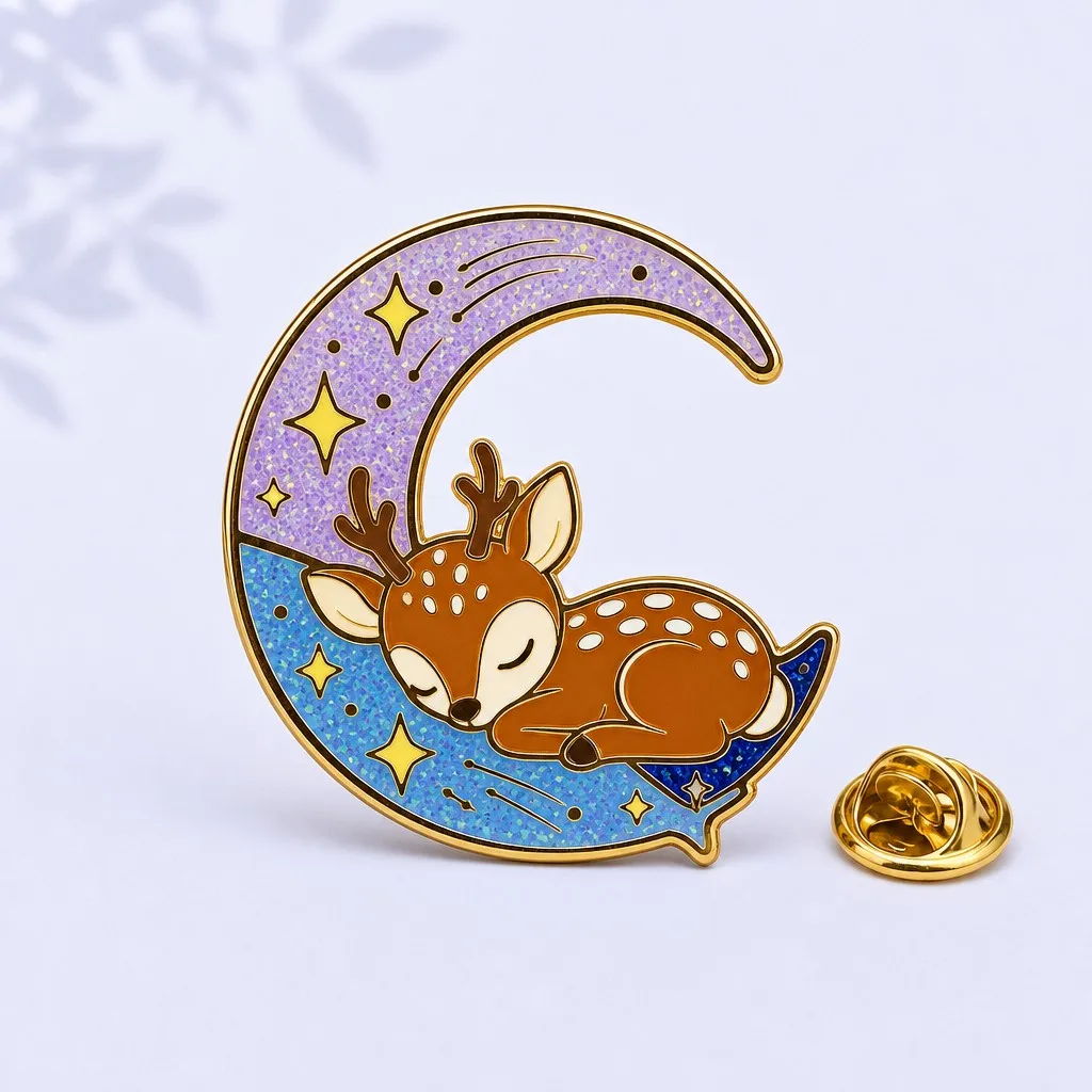 Sleeping Fawn Deer Enamel Pin