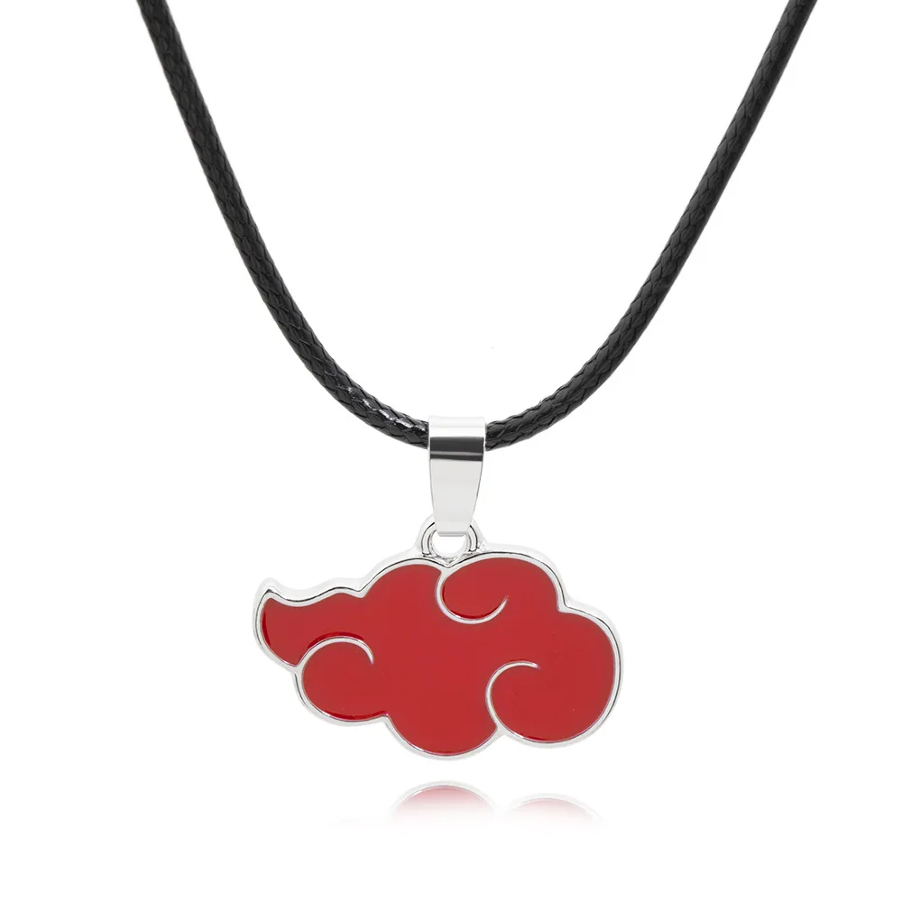 

Anime Cosplay Naruto Akatsuki organization red cloud sign metal pendant necklace Women Men Necklace jewlery Couple necklace, Picture