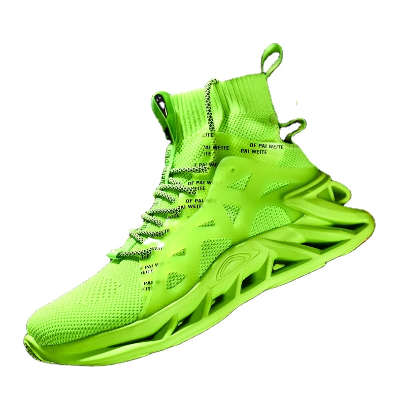 

AHICO custom brand logo sports men's fashion shoes 2021 oem jogging shoes light sneakers men footwear male shoes, Blue/black/white/yellow/green/fluorescent green