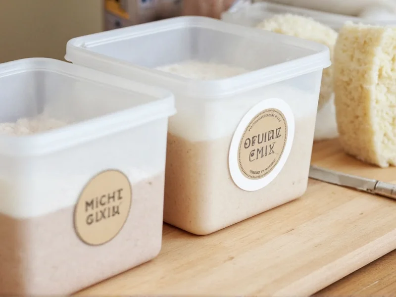 Eco-friendly cake mix storage in reusable containers